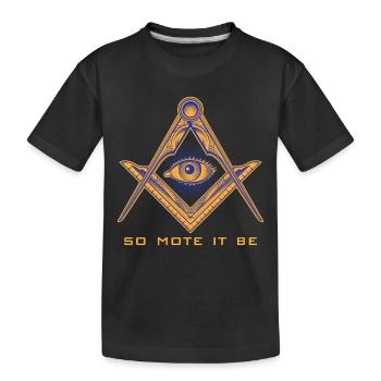Freimaurer Illuminati Geheimbund Winkelzirkel - Kinder Premium Bio T-Shirt - Schwarz - Vorne