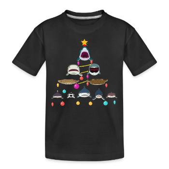 Hai, Haie, Shakr-Weihnachtsbaum - Kinder Premium Bio T-Shirt - Schwarz - Vorne
