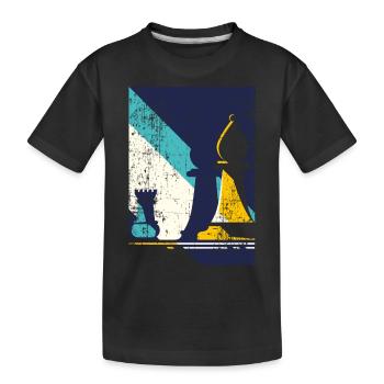Cadeau de joueur d’échecs rétro - T-shirt bio Premium Enfant - noir - Devant