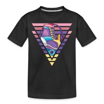 Rollschuh, Rollschuhläufer, Skate - Kinder Premium Bio T-Shirt - Schwarz - Vorne