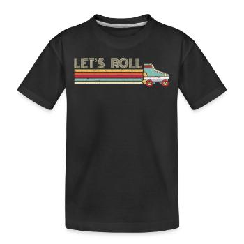 Rollschuh, Rollschuhläufer, Skate - Kinder Premium Bio T-Shirt - Schwarz - Vorne