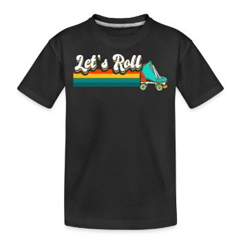 Rollschuh, Rollschuhläufer, Skate - Kinder Premium Bio T-Shirt - Schwarz - Vorne