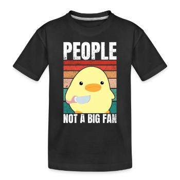 Duck With Knife - People Not A Big Fan - Kids' Premium Organic T-Shirt - black - Front