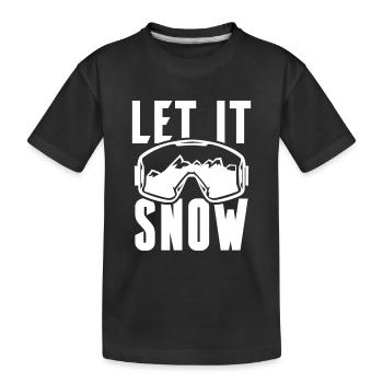 Let it Snow Winter Ski - Kids' Premium Organic T-Shirt - black - Front
