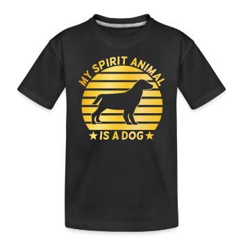 Propriétaire de chien dicton - T-shirt bio Premium Enfant - noir - Devant