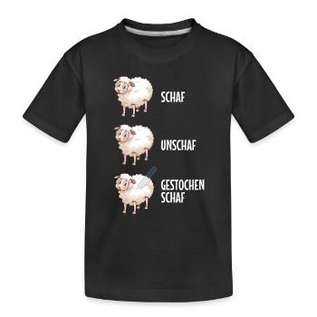 Fotograf Schaf Unschaf Gestochen Schaf Fotografie - Kinder Premium Bio T-Shirt - Schwarz - Vorne