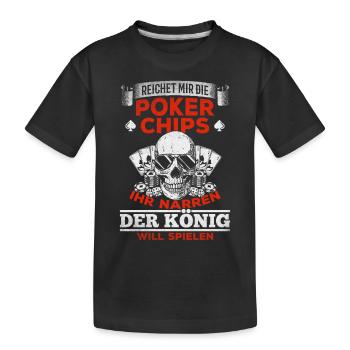 Pokerspieler Poker Glücksspiel Casino Poker König - Kinder Premium Bio T-Shirt - Schwarz - Vorne