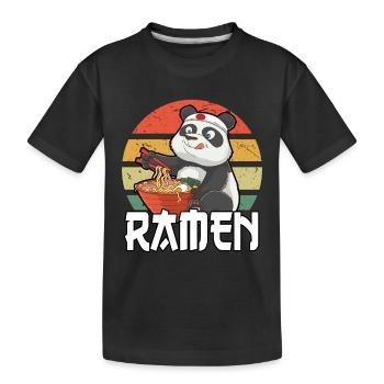 Kawaii Ramen Anime Panda Japan Otaku Animes - Kids' Premium Organic T-Shirt - black - Front