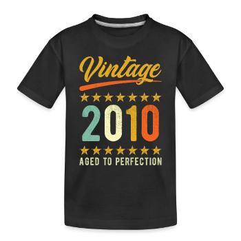 Birthday Slogan Vintage 2010 - Kids' Premium Organic T-Shirt - black - Front