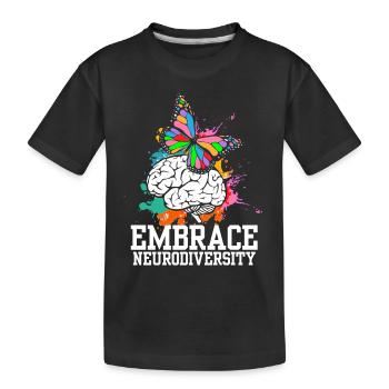 Autism Awareness I ADHD I ASD I Embrace - Kids' Premium Organic T-Shirt - black - Front