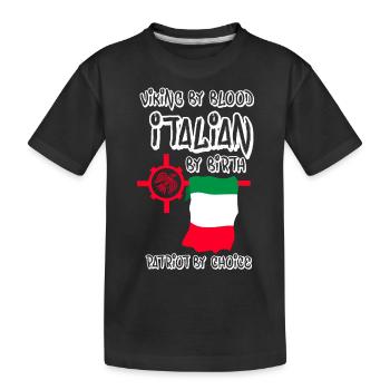 Viking by Blood Italian by birth - Kids' Premium Organic T-Shirt - black - Front