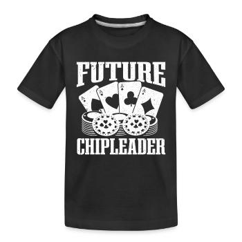 Poker Player Future Chipleader Poker - Kids' Premium Organic T-Shirt - black - Front