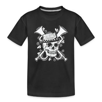 Ska Skull avec chapeau style de musique de trompette - T-shirt bio Premium Enfant - noir - Devant
