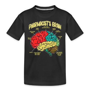 Pharmacist Brain Pharmacist Technician - Kids' Premium Organic T-Shirt - black - Front