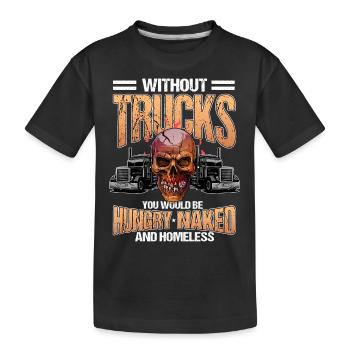 Chauffeur de camion Camionneur Camions - T-shirt bio Premium Enfant - noir - Devant