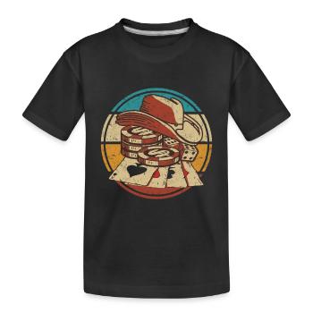 Cartes de poker Casino Jetons de poker Jouer Poker Retro - T-shirt bio Premium Enfant - noir - Devant