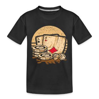 Retro Poker Casino Cartes de Poker & Jetons de Poker - T-shirt bio Premium Enfant - noir - Devant