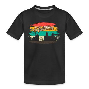 Amsterdam - Kids' Premium Organic T-Shirt - black - Front