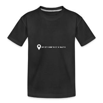 Nürnberg Koordinaten - Kinder Premium Bio T-Shirt - Schwarz - Vorne