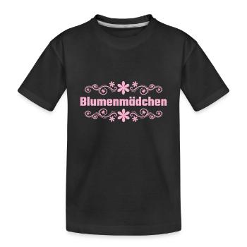 Blumenmädchen Streukörbchen Hochzeit - Kinder Premium Bio T-Shirt - Schwarz - Vorne