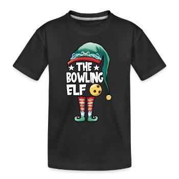 Christmas The Bowling Elf Costume Bowlers Bowling - Kids' Premium Organic T-Shirt - black - Front