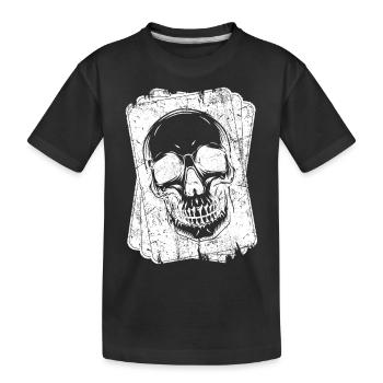 Joueur de poker Cartes à jouer Poker Skull - T-shirt bio Premium Enfant - noir - Devant