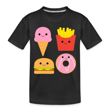 Nourriture amusante Nourriture mignonne - T-shirt bio Premium Enfant - noir - Devant