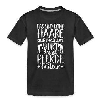 Pferde Glitzer Reiterin Reiten Pferd Geschenk - Kinder Premium Bio T-Shirt - Schwarz - Vorne