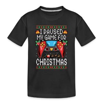 Videogame I Paused My Game For Christmas Gamer - Kids' Premium Organic T-Shirt - black - Front