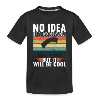 Parachute Skydiver - Kids' Premium Organic T-Shirt - black - Front