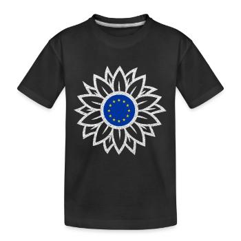 Europa Blume - Kinder Premium Bio T-Shirt - Schwarz - Vorne