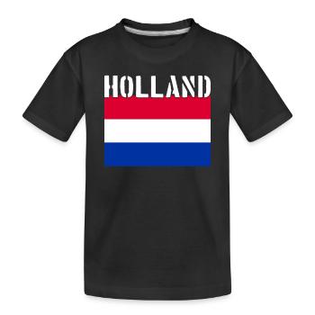Holland Netherlands Flag - Kids' Premium Organic T-Shirt - black - Front