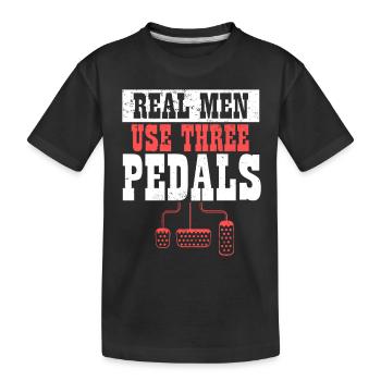 Manual Transmission Car I Real Men Use Three - Kinder Premium Bio T-Shirt - Schwarz - Vorne