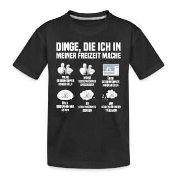 Seidenhuhn Silkie Chicken Huhn Hühner Geschenk - Kinder Premium Bio T-Shirt - Schwarz - Vorne