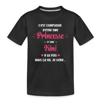 Compliqué princesse et d'être kiné - T-shirt bio Premium Enfant - noir - Devant