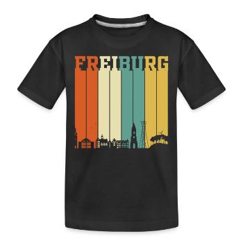 Freiburg Skyline - Kinder Premium Bio T-Shirt - Schwarz - Vorne