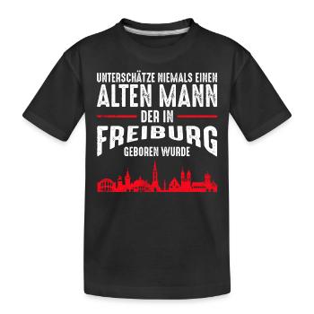 Freiburg - Alter Mann | Retro Vintage Style - Kinder Premium Bio T-Shirt - Schwarz - Vorne
