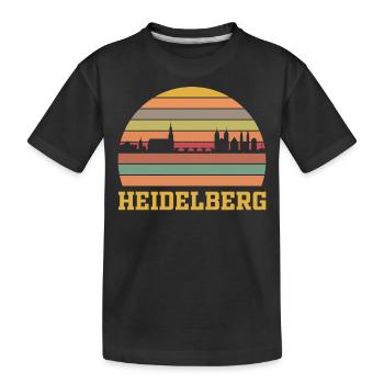 Heidelberg Stadt Skyline Retro Style - Kinder Premium Bio T-Shirt - Schwarz - Vorne