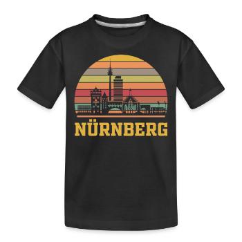 Nürnberg Retro - Kinder Premium Bio T-Shirt - Schwarz - Vorne