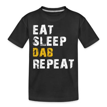 Schlaf dab essen wiederholen - Kinder Premium Bio T-Shirt - Schwarz - Vorne