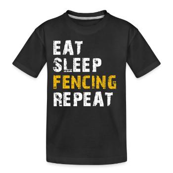 Schlaf essen Fechten - Kinder Premium Bio T-Shirt - Schwarz - Vorne