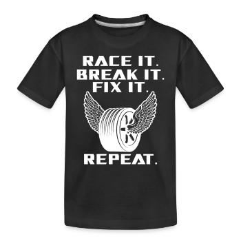 Race It Break It Fix It Racing - Kids' Premium Organic T-Shirt - black - Front