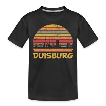 Duisburg Skyline Retro Vintage - Kinder Premium Bio T-Shirt - Schwarz - Vorne