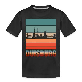 Duisburg Stadt Ruhrgebiet Skyline - Kinder Premium Bio T-Shirt - Schwarz - Vorne