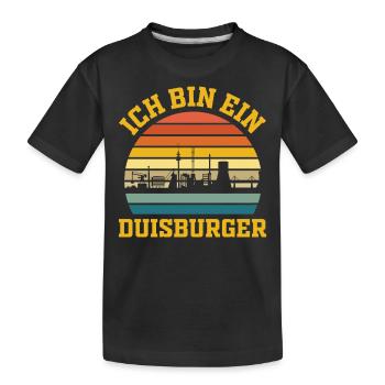 Retro Duisburg - Kinder Premium Bio T-Shirt - Schwarz - Vorne