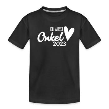 Onkel 2023 - Onkel werden - Kinder Premium Bio T-Shirt - Schwarz - Vorne