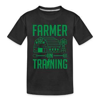 Farmer In Training Farming - Kids' Premium Organic T-Shirt - black - Front