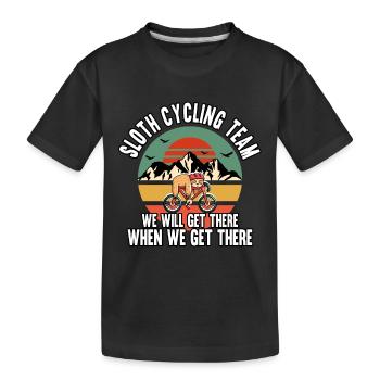 Funny Sloth Cycling Team We Will Get There - Kinder Premium Bio T-Shirt - Schwarz - Vorne