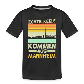 Lustige Mannheim Sprüche Stadt Liebe Heimat - Kinder Premium Bio T-Shirt - Schwarz - Vorne