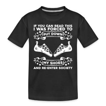 Bouldering - Kids' Premium Organic T-Shirt - black - Front
